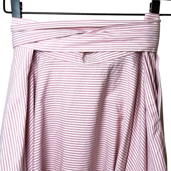 Beams Boy Women’s A Line Striped Flare Wrap Skirt Pink/White Size S/M - Picture 5 of 8